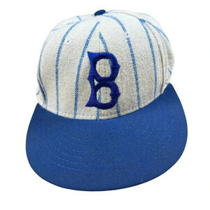 Vintage Brooklyn Dodgers Fitter Hat Cap‎ Sz 6 7/8 American Needle MLB Pinstripe